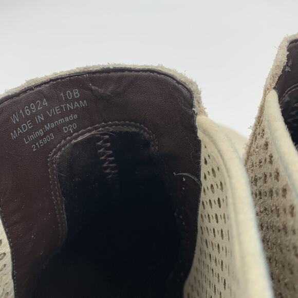 $170 Cole Haan Grand Series Val Perforated Suede Ankle Boots Size 10 Cream Birch - Picture 5 of 9